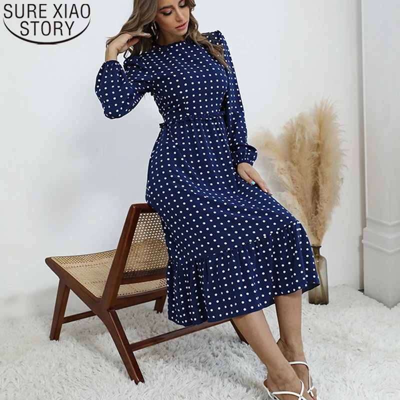 Women Dresses Polka Dot Print Chiffon Dress Fashion 2021 Autumn Winter New Round Collar Midi Long Dress Vestido Feminino 17754
Women Dresses Polka Dot Print Chiffon Dress Fashion 2021 Autumn Winter New Round Collar Midi Long Dress Vestido Feminino 17754
