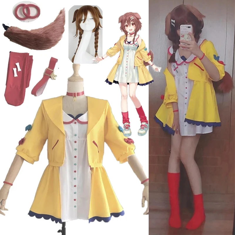 

VTuber Inugami Korone Cosplay Costume Women Cute Uniforms Halloween Carnival YouTuber Suit Fancy Anime Outfits Carnival Dress