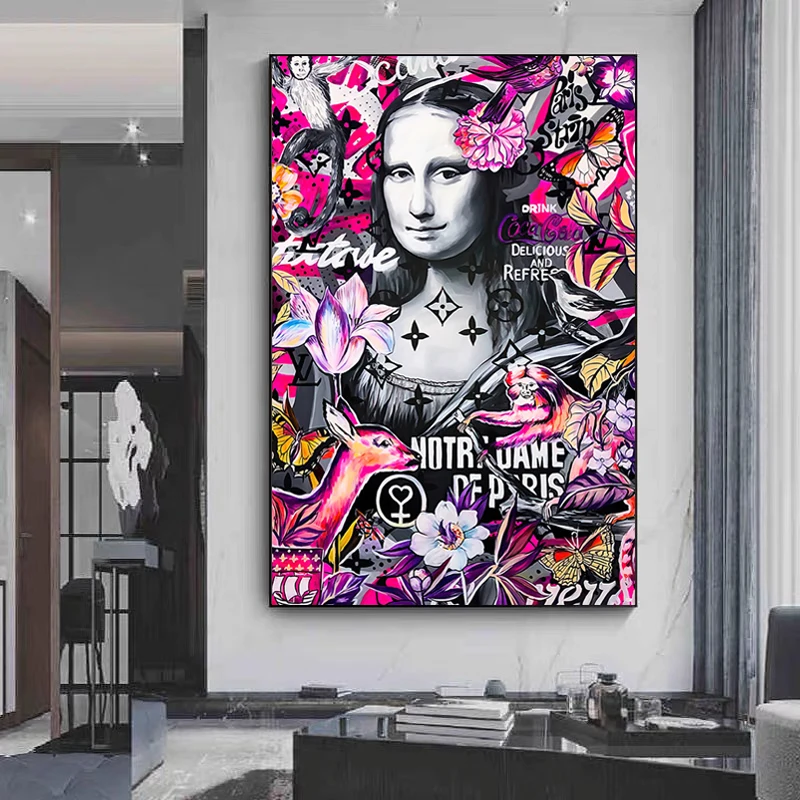Mona Lisa Creative Canvas Painting Woman and Flower Animal Posters and Prints Purple Wall Art Picture for Living Room Decoration
Mona Lisa Creative Canvas Painting Woman and Flower Animal Posters and Prints Purple Wall Art Picture for Living Room Decoration