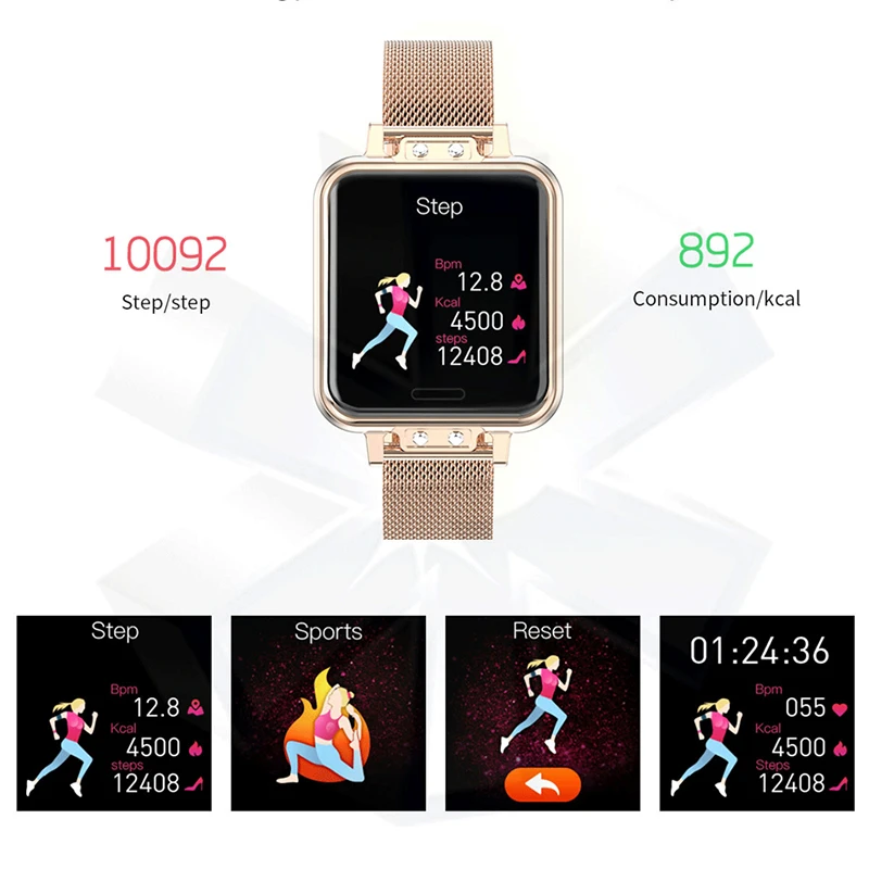 LIGE Alloy Stainless Steel Smart Watch Women Fashion Waterproof Ladies smartwatch Android ios Heart Rate Blood Pressure Monitor
LIGE Alloy Stainless Steel Smart Watch Women Fashion Waterproof Ladies smartwatch Android ios Heart Rate Blood Pressure Monitor