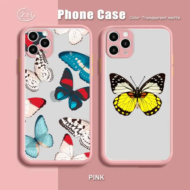 Butterfly Phone Case Pink Mint Matte Color For IPhone X XS Max XR 7 8 6 6S Plus 12 11 Pro Max Shockproof Clear Cover 
Butterfly Phone Case Pink Mint Matte Color For IPhone X XS Max XR 7 8 6 6S Plus 12 11 Pro Max Shockproof Clear Cover