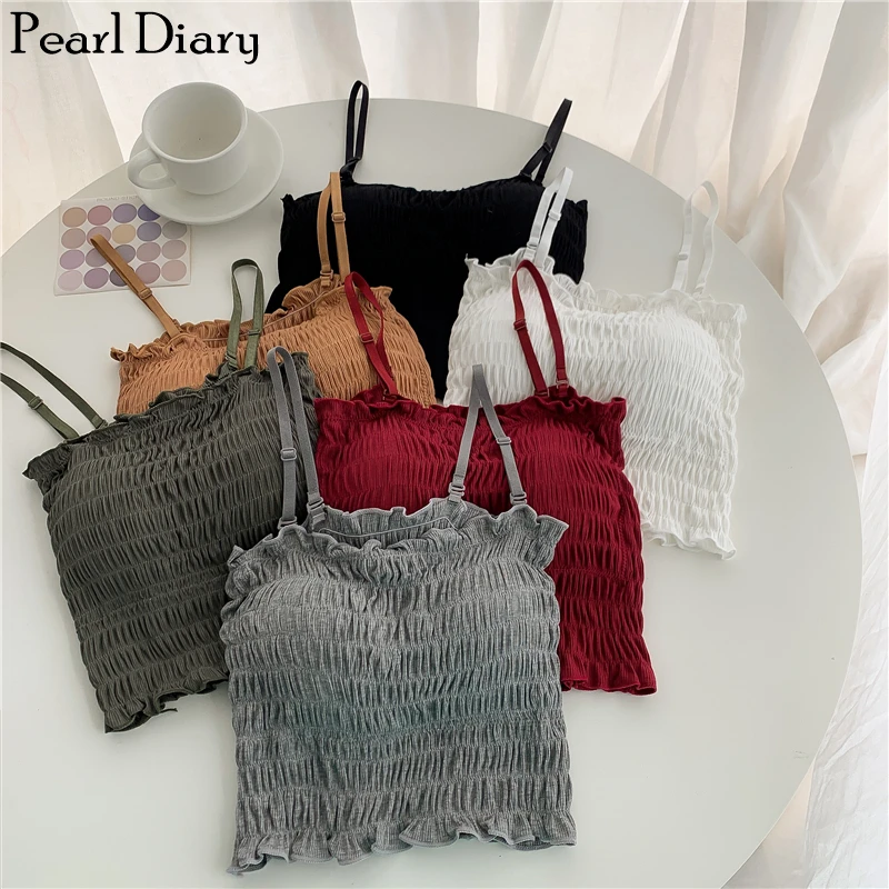 Pearl Diary Women Boobtube Top Adjustable Straps Smock Camis Top Summer Ruched Bandeau Crop Tops With Straps Detachable Pads
Pearl Diary Women Boobtube Top Adjustable Straps Smock Camis Top Summer Ruched Bandeau Crop Tops With Straps Detachable Pads
