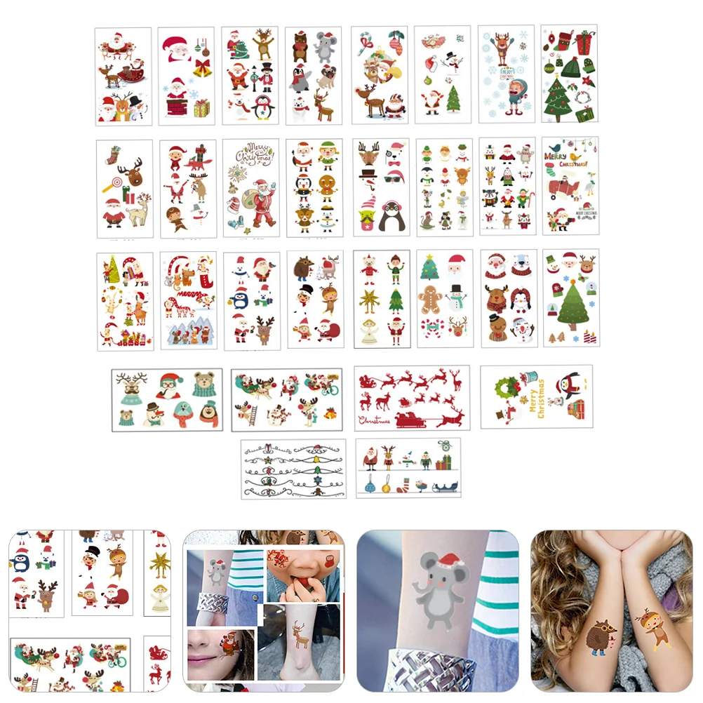 30 листов, наклейки для татуировок, искусственные наклейки на Рождество
30 листов, наклейки для татуировок, искусственные наклейки на Рождество