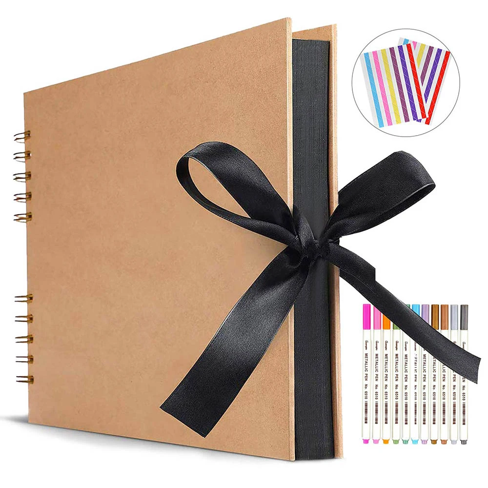 80 Black Pages Memory Books DIY Craft Photo Albums Scrapbook Cover Kraft Album A4 Craft Paper For Wedding Anniversary Gifts
80 Black Pages Memory Books DIY Craft Photo Albums Scrapbook Cover Kraft Album A4 Craft Paper For Wedding Anniversary Gifts