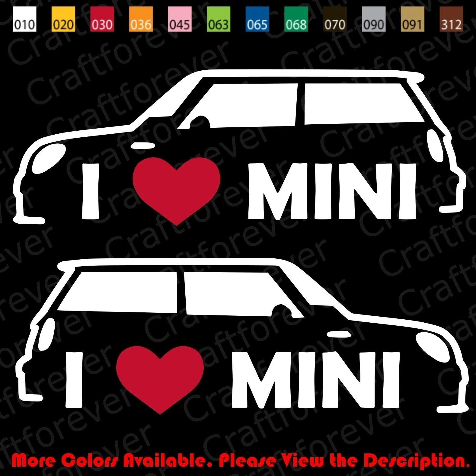 For (2Pcs) 7" I Love/Heart MINI COOPER John Works MCS Window Vinyl Sticker Decals MN008
For (2Pcs) 7" I Love/Heart MINI COOPER John Works MCS Window Vinyl Sticker Decals MN008