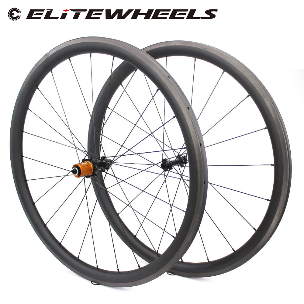 

ELITEWHEELS 700C шоссейный велосипед колесная часть углеродное волокно Велосипедное колесо 25/27 мм ширина BITEX 305F 305R ступица столб 1423 спица для велос...