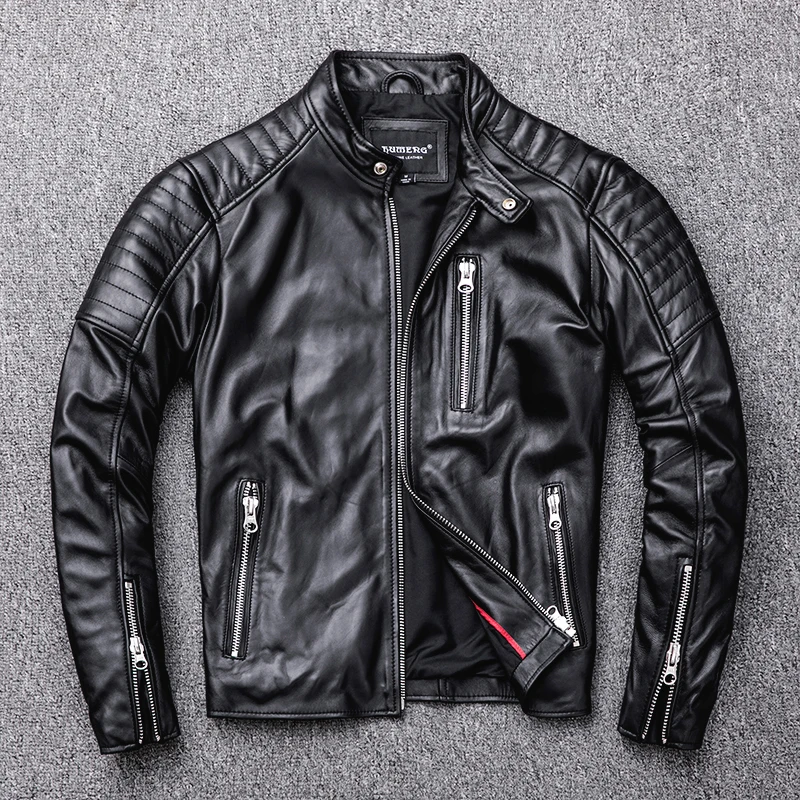 Free shipping.style soft mens motor biker leather Jacket,man Original genuine Leather coat.fashion homme slim sheepskin clothes 
Free shipping.style soft mens motor biker leather Jacket,man Original genuine Leather coat.fashion homme slim sheepskin clothes