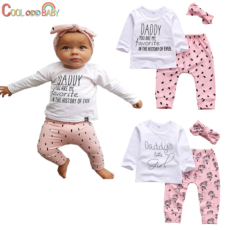 3pcs Newborn Baby Girls Clothes Set Tops Pants Headband Letter Daddy You Are My Favorite Long Sleeve Fall Infant Clothing Outfit
3pcs Newborn Baby Girls Clothes Set Tops Pants Headband Letter Daddy You Are My Favorite Long Sleeve Fall Infant Clothing Outfit