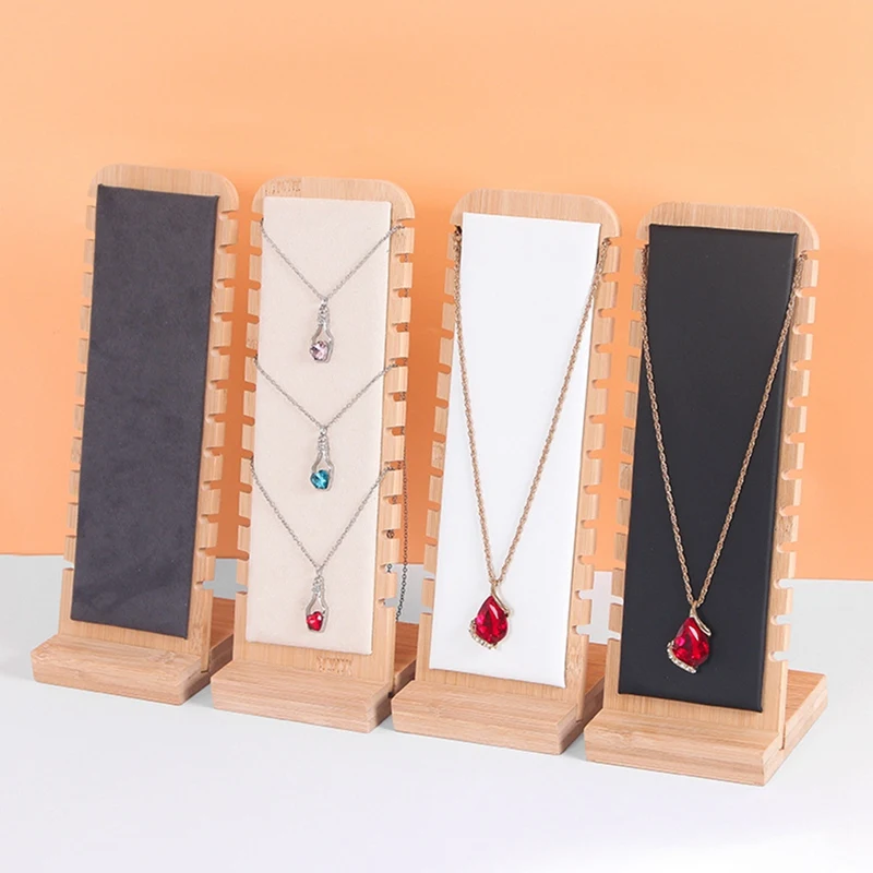 Modern Bamboo Necklace Jewelry Storage Rack Desktop Display Board Necklace Display Stand
Modern Bamboo Necklace Jewelry Storage Rack Desktop Display Board Necklace Display Stand