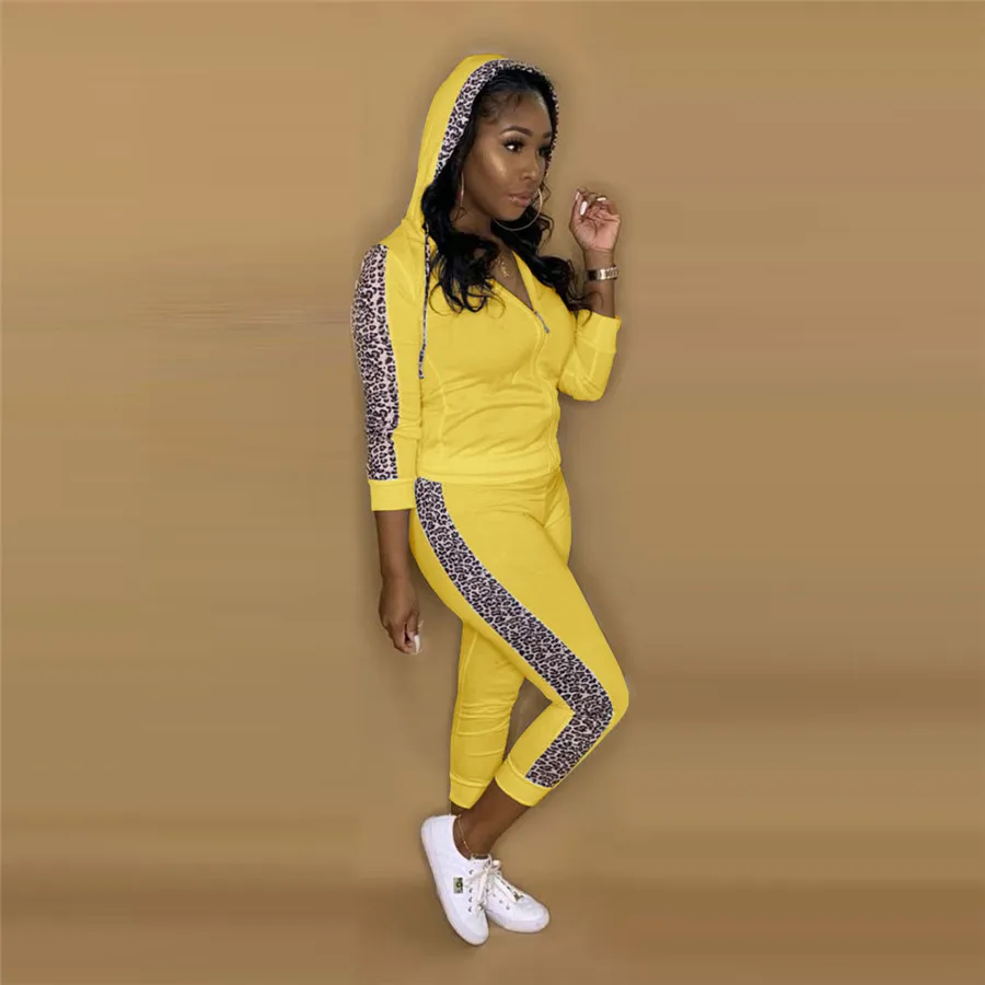 Leopard Womens Tracksuits Winter Autumn Hooded Long Sleeve Cardigan Two Piece Set for Women Casual Patchwork Ladies 2PCS Outfits
Leopard Womens Tracksuits Winter Autumn Hooded Long Sleeve Cardigan Two Piece Set for Women Casual Patchwork Ladies 2PCS Outfits
