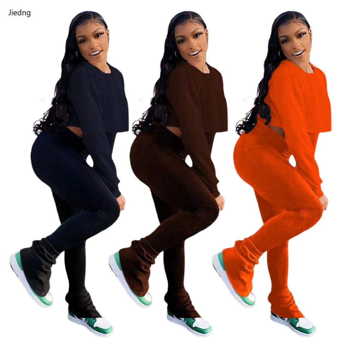 2021 Autumn and Winter Solid Color Women's Casual Sexy Hedging Short Top Pleated Trousers Two-piece Suit
2021 Autumn and Winter Solid Color Women's Casual Sexy Hedging Short Top Pleated Trousers Two-piece Suit