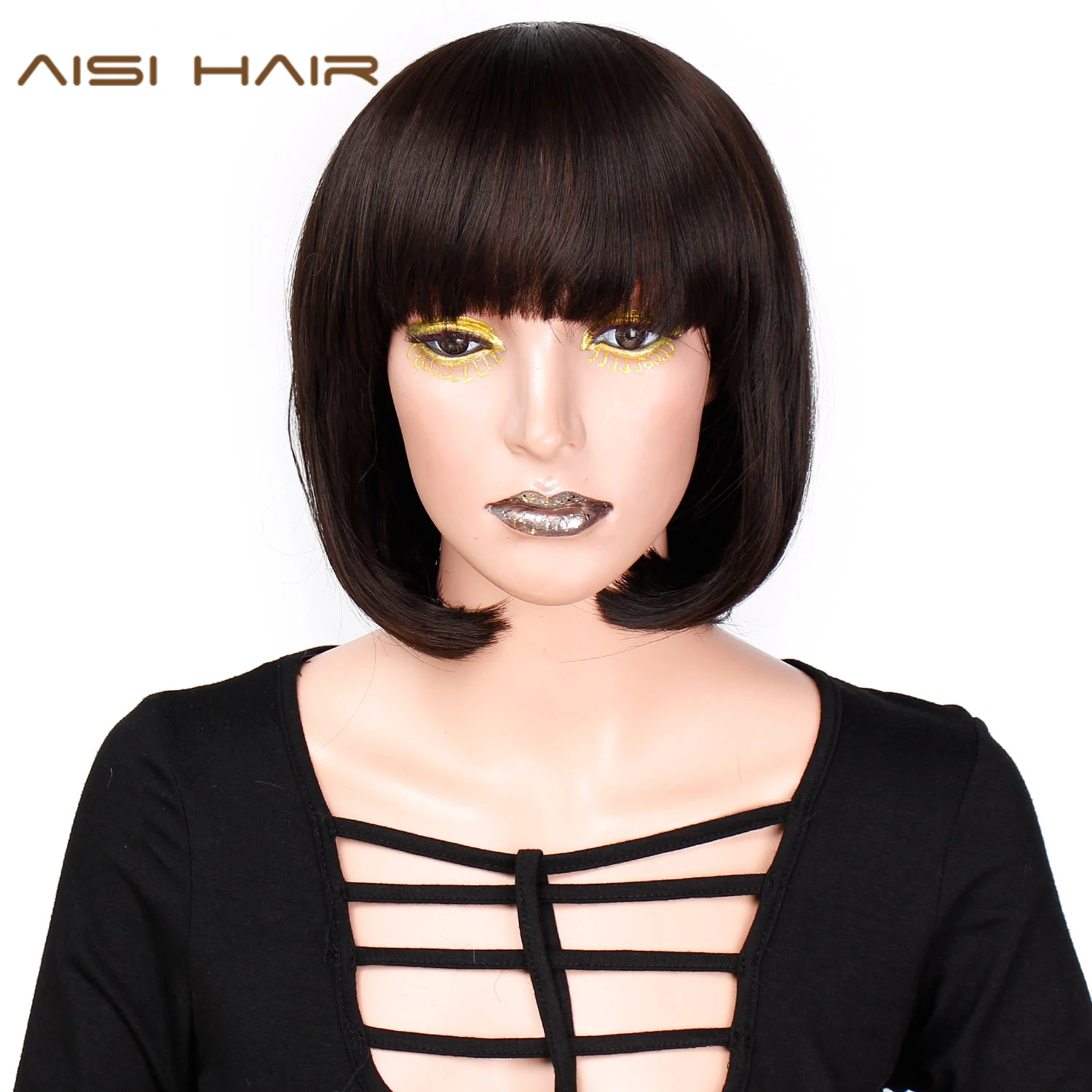 AISI HAIR Synthetic Short Straight Wig Black Bob Wigs for Women Brown/White Color Daily Use Hair High Temperature Fiber
AISI HAIR Synthetic Short Straight Wig Black Bob Wigs for Women Brown/White Color Daily Use Hair High Temperature Fiber