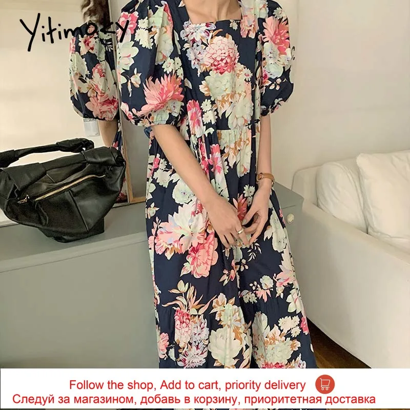 Yitimoky Vintage Dresses Women Floral Printing 2021 Summer Korean Lantern Sleeve Square Collar Elegant Bandge Empire Dress
Yitimoky Vintage Dresses Women Floral Printing 2021 Summer Korean Lantern Sleeve Square Collar Elegant Bandge Empire Dress