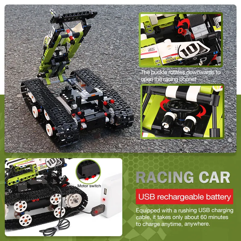 RC Technic Track APP Remote Control Race Car Assembly Electric Off-road Vehicle Model Building Blocks Toys for Children Kid Gift
RC Technic Track APP Remote Control Race Car Assembly Electric Off-road Vehicle Model Building Blocks Toys for Children Kid Gift