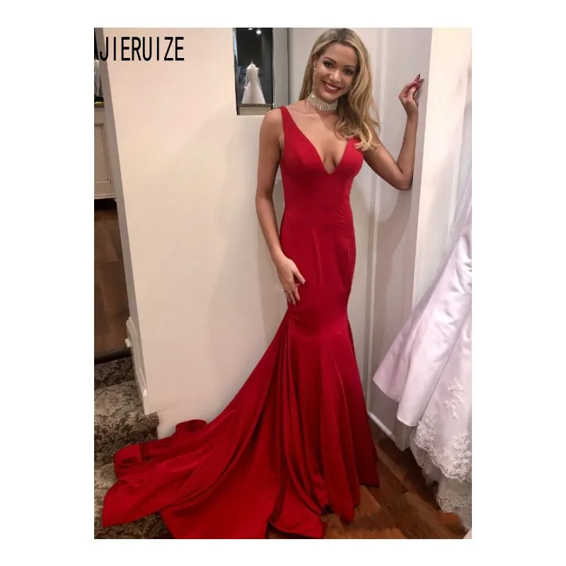 JIERUIZE Red Long Mermaid Evening Dresses V Neck Sexy Backless Formal Dresses For Party Sleeveless Prom Gowns Vestidos De Fiesta
JIERUIZE Red Long Mermaid Evening Dresses V Neck Sexy Backless Formal Dresses For Party Sleeveless Prom Gowns Vestidos De Fiesta