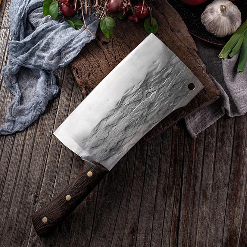 MHNTLOS Traditional hand forged kitchen knife hammer stainless steel chef kitchen knife wooden meat cutting tool butcher
MHNTLOS Traditional hand forged kitchen knife hammer stainless steel chef kitchen knife wooden meat cutting tool butcher