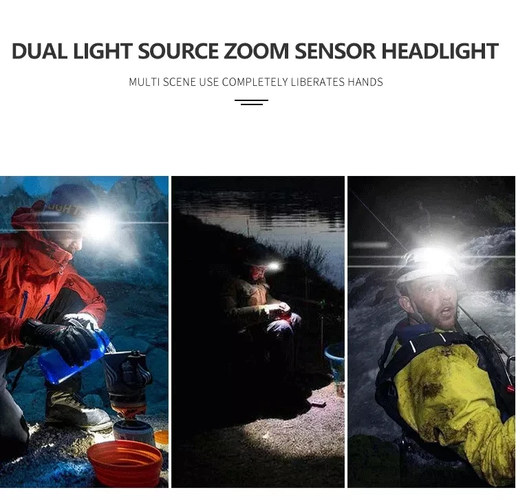 Ultra Bright Body Motion Sensor LED Headlamp USB Rechargeable Headlight Built-in Battery 8000LM Head Light Waterproof Lantern
Ultra Bright Body Motion Sensor LED Headlamp USB Rechargeable Headlight Built-in Battery 8000LM Head Light Waterproof Lantern