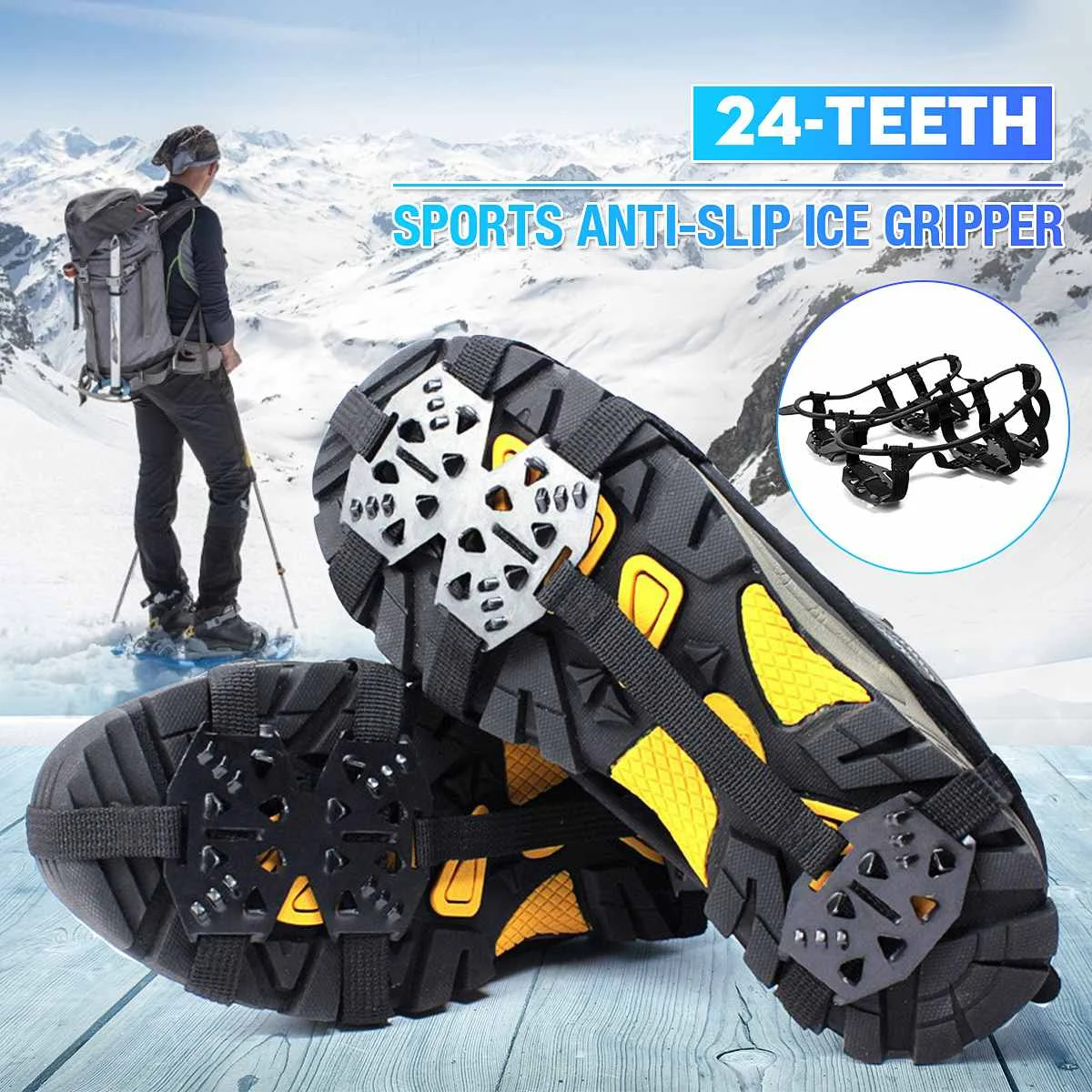 1 Pair Crampons Grips Women Men 24-Teeth Anti-Slip Ice Gripper Shoe Boot Cleats Spike Snow Crampon Chain Outdoor Climbing Hiking
1 Pair Crampons Grips Women Men 24-Teeth Anti-Slip Ice Gripper Shoe Boot Cleats Spike Snow Crampon Chain Outdoor Climbing Hiking