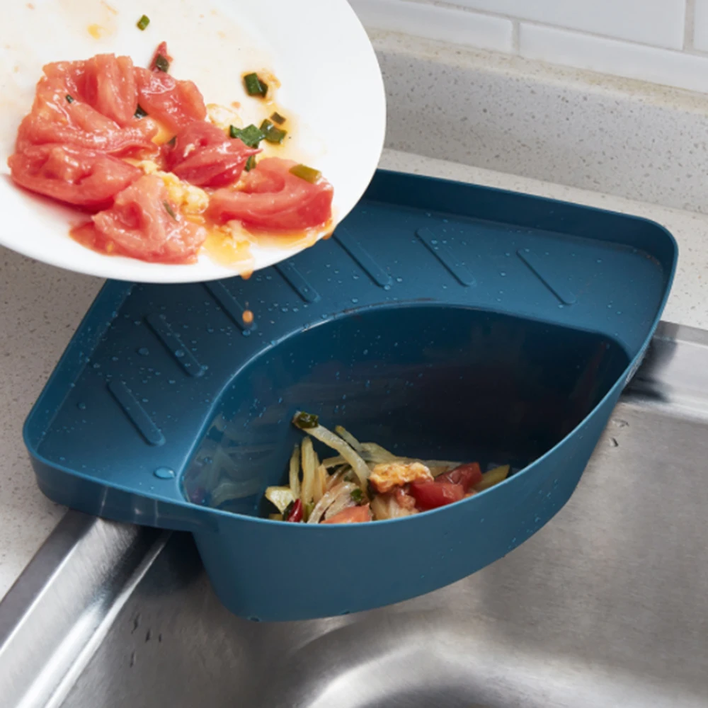 Kitchen Sink Triangular Waste Storage Holder Drain Shelf Corner Mounted Basket Food Residue Fruit Vegetable Strainer Filter Rack 
Kitchen Sink Triangular Waste Storage Holder Drain Shelf Corner Mounted Basket Food Residue Fruit Vegetable Strainer Filter Rack