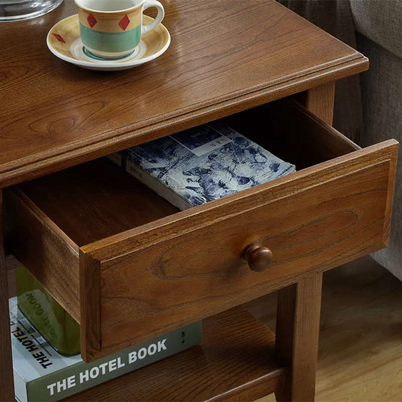 American solid wood ash wood side bedroom bed small coffee table modern minimalist sofa corner several square side table retro
American solid wood ash wood side bedroom bed small coffee table modern minimalist sofa corner several square side table retro