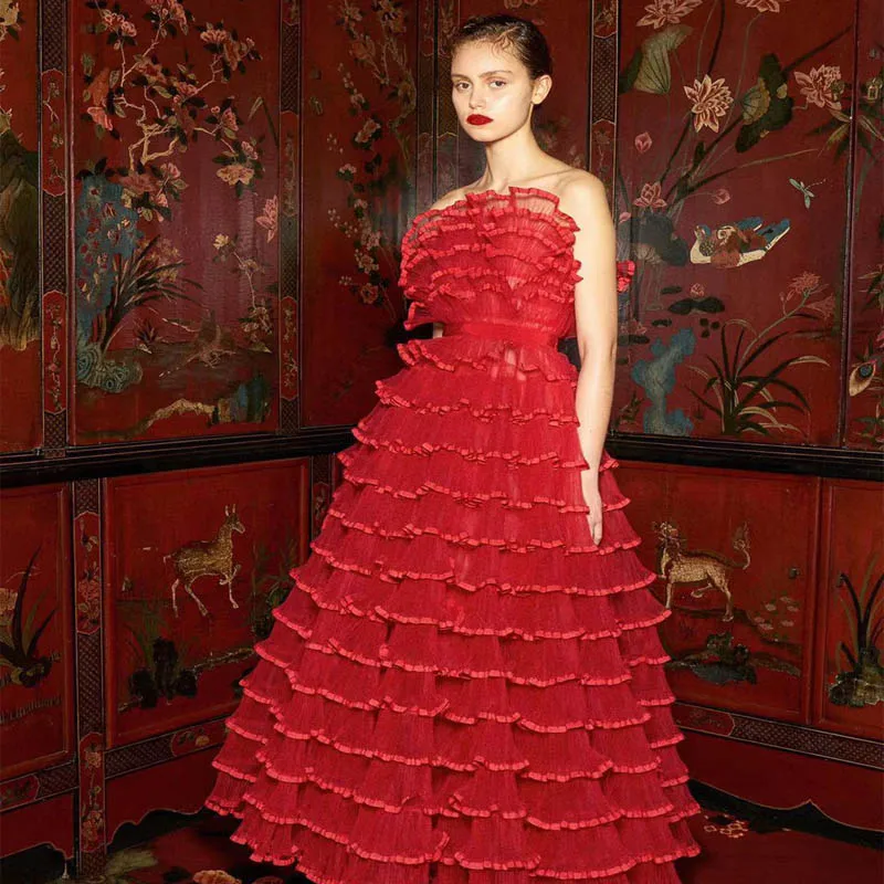 Free Shipping Wholesale Women's Dress High Quality Red Lace Strapless Sexy Evening Wear Celebrity Cocktail Party Long Dress
Free Shipping Wholesale Women's Dress High Quality Red Lace Strapless Sexy Evening Wear Celebrity Cocktail Party Long Dress