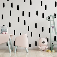 손으로 그린 페인트 브러시 스트로크 물방울 무늬 벽 스티커 데칼, 어린이 방 손으로 그린 라인 비닐 침실 비닐 홈 장식, 60 개
