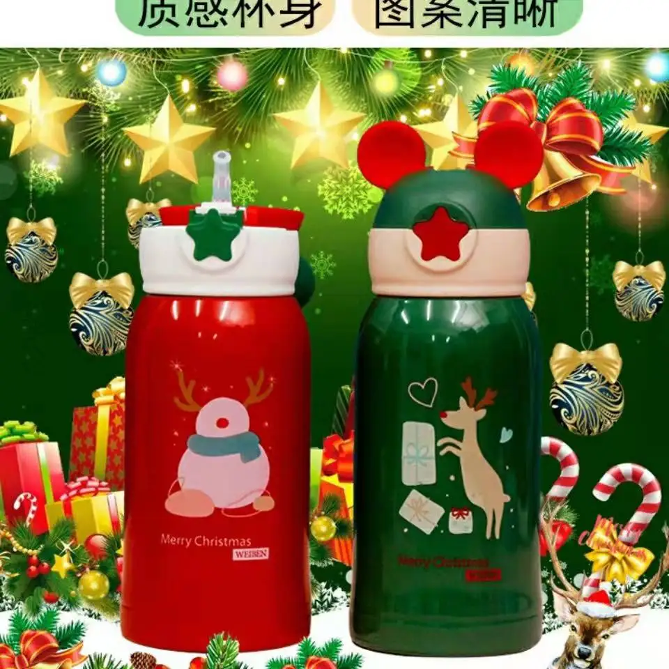 Children's high-value cartoon elk portable strap Christmas gift thermos mug vacuum straw insulation kettle
Children's high-value cartoon elk portable strap Christmas gift thermos mug vacuum straw insulation kettle
