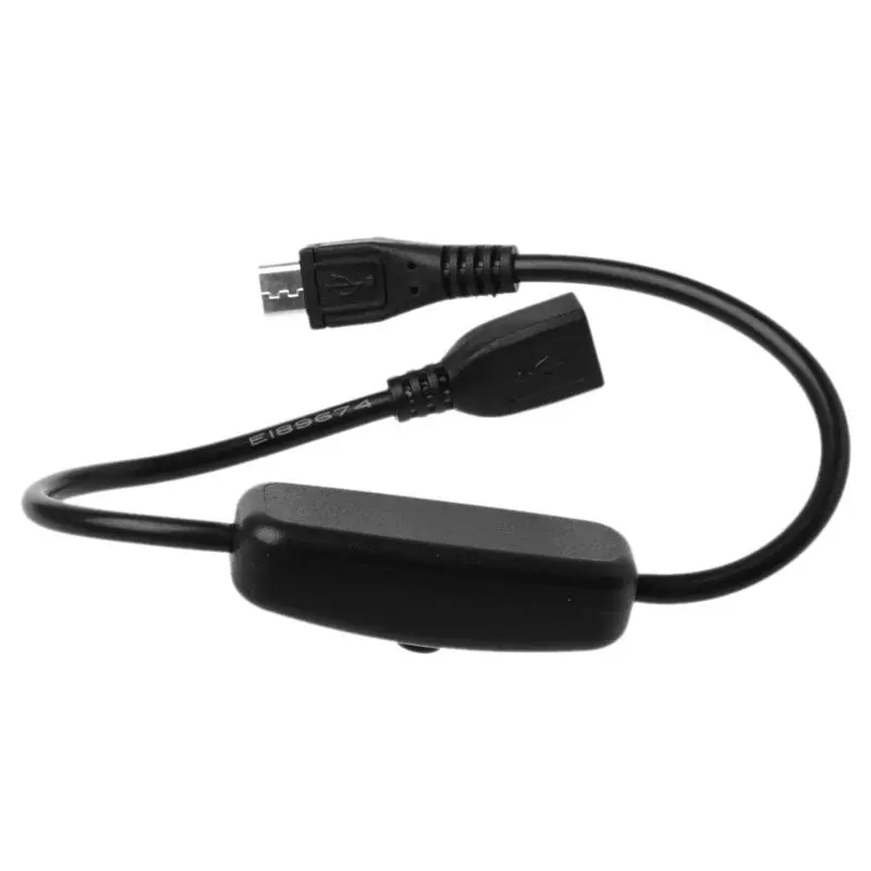 Блок питания Micro USB Удлинительный кабель Переключатель ВКЛ/ВЫКЛ для Raspberry Pi Прямая