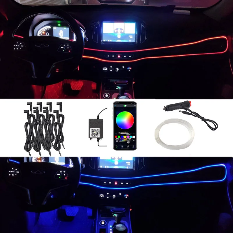 Universal Strip Atmosphere Lamp Touch RGB LED Decorative Atmosphere Lamp by App Control Interior Decor Fiber Optical Strip Light
Universal Strip Atmosphere Lamp Touch RGB LED Decorative Atmosphere Lamp by App Control Interior Decor Fiber Optical Strip Light