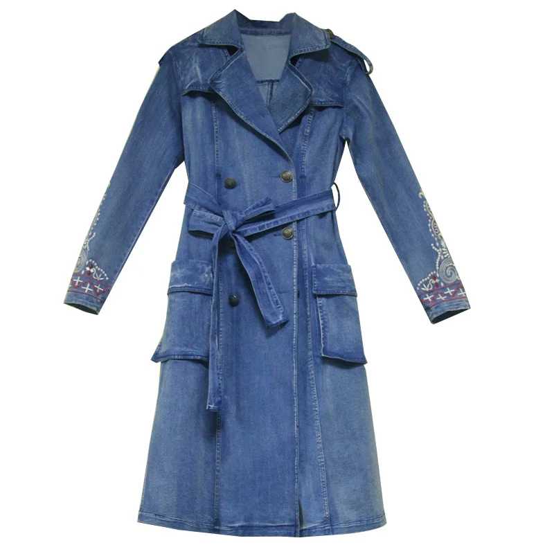Trench Coat for Women Autumn Winter Mid-length Long Coat Double-breasted Slim Denim Coats Women Trench TA5094
Trench Coat for Women Autumn Winter Mid-length Long Coat Double-breasted Slim Denim Coats Women Trench TA5094