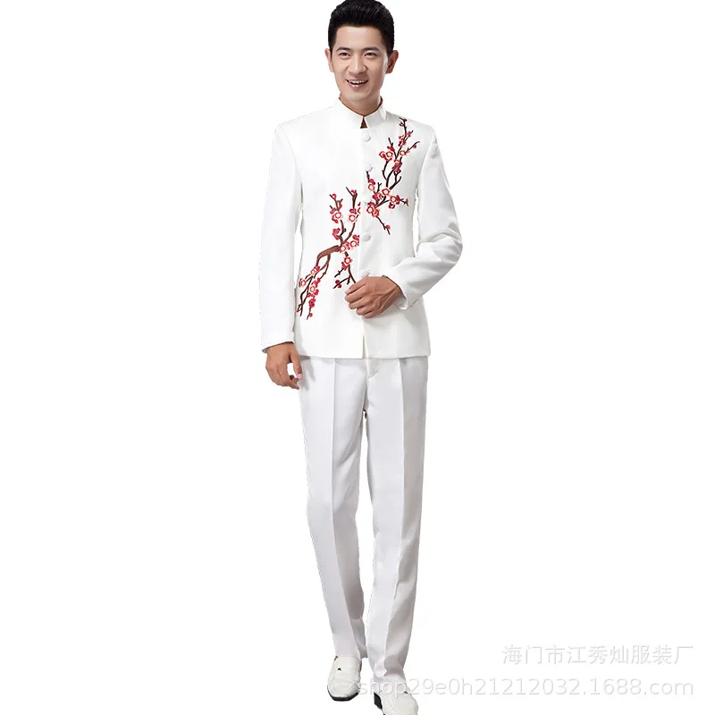 2021 new Chinese stand collar slim Chinese mountain costume stage host emcee performance dress wedding best man embroidered
2021 new Chinese stand collar slim Chinese mountain costume stage host emcee performance dress wedding best man embroidered