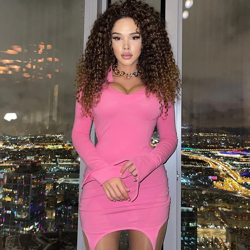 2021 Autumn New Mini Dress Women Fashion Sexy V Neck Shirt Dress Turn Down Collar Bodycon P arty Nightclub Outfits
2021 Autumn New Mini Dress Women Fashion Sexy V Neck Shirt Dress Turn Down Collar Bodycon P arty Nightclub Outfits