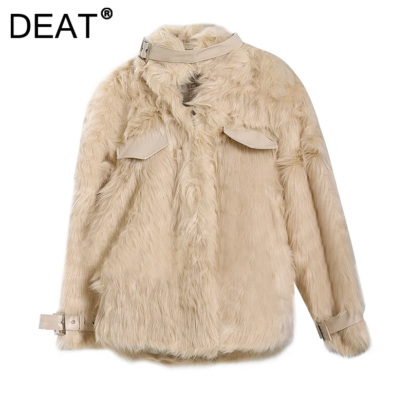 Женское однотонное пальто DEAT, модное универсальное пальто средней и длины из искусственного меха, модель 7Z601 на осень и зиму, 2021
Женское однотонное пальто DEAT, модное универсальное пальто средней и длины из искусственного меха, модель 7Z601 на осень и зиму, 2021