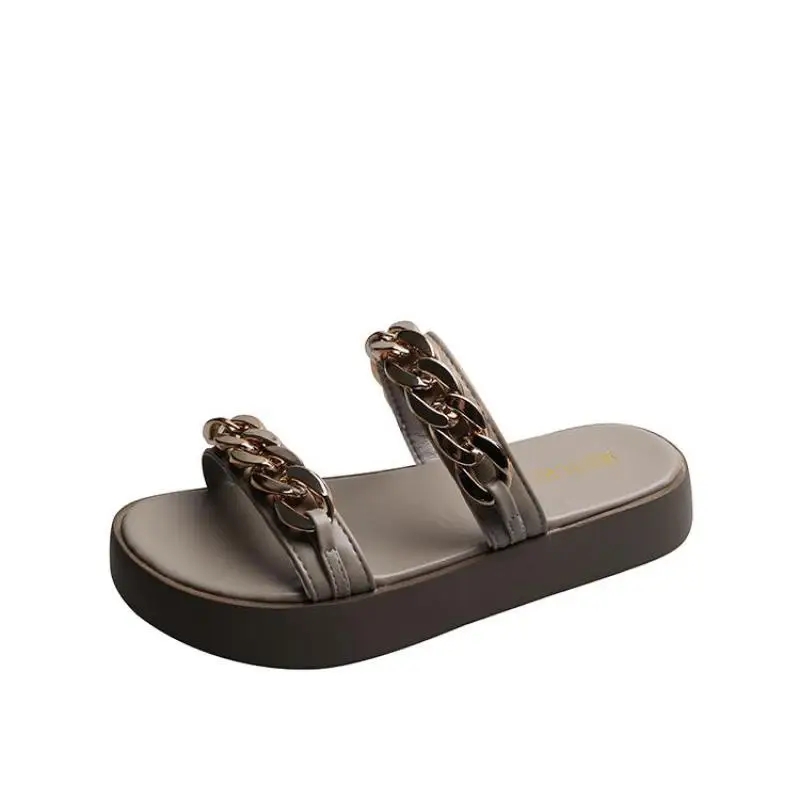 Slippers Women Metal Chain Slides Thick Soled Flats Sandals Female Outdoor Flat Platform Casual Slippers Flip Flops Beach Shoes
Slippers Women Metal Chain Slides Thick Soled Flats Sandals Female Outdoor Flat Platform Casual Slippers Flip Flops Beach Shoes