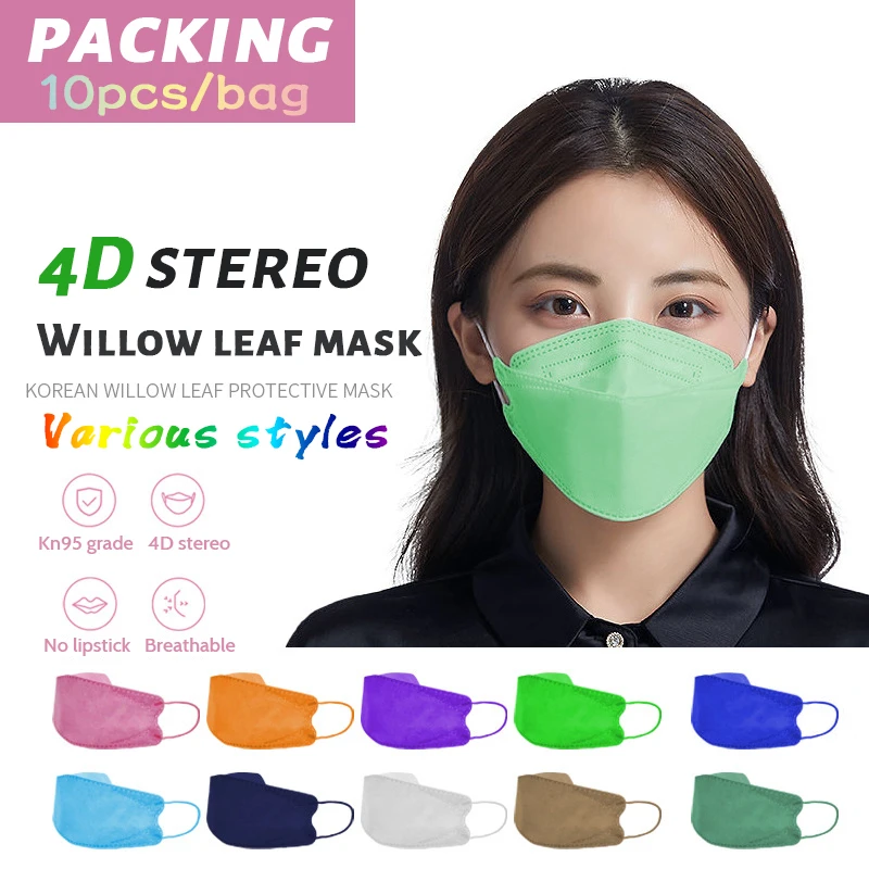 Fashion Multi Color FFP2 Adult Masks 4Layer Protective Masque Willow Leaf Shape 95% Filtration FPP2 KN95 Face Maske Mascarillas
Fashion Multi Color FFP2 Adult Masks 4Layer Protective Masque Willow Leaf Shape 95% Filtration FPP2 KN95 Face Maske Mascarillas