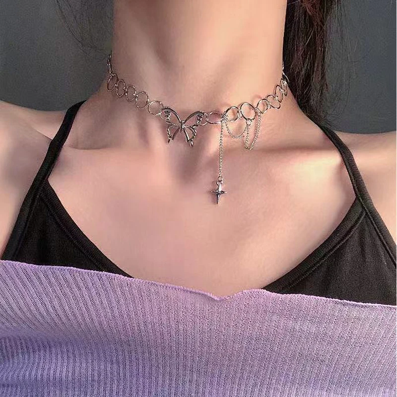 Butterfly Choker Goth Collar Chanel Necklace Fashion Women Tassel Cross Necklace Fairy Hollow Chain Jewelry Mothers Day Gift
Butterfly Choker Goth Collar Chanel Necklace Fashion Women Tassel Cross Necklace Fairy Hollow Chain Jewelry Mothers Day Gift