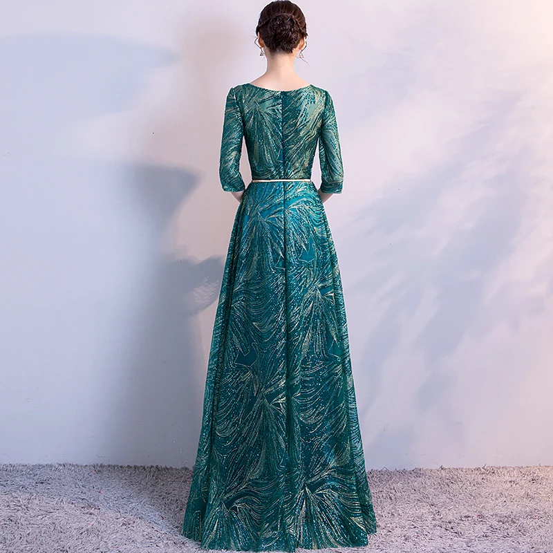 2021 Sweet Memory Half-Sleeve Sequined Long Green Evening Dresses Belt Luxury Special Occasion Dress Formal Gown For Women
2021 Sweet Memory Half-Sleeve Sequined Long Green Evening Dresses Belt Luxury Special Occasion Dress Formal Gown For Women