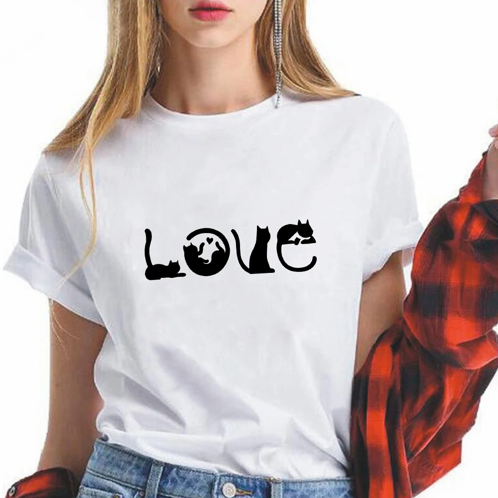 Black Cat Love Printed Aesthetic Design Women Shirt Summer Harajuku Lady Short Sleeve Top Streetwear European and American style
Black Cat Love Printed Aesthetic Design Women Shirt Summer Harajuku Lady Short Sleeve Top Streetwear European and American style