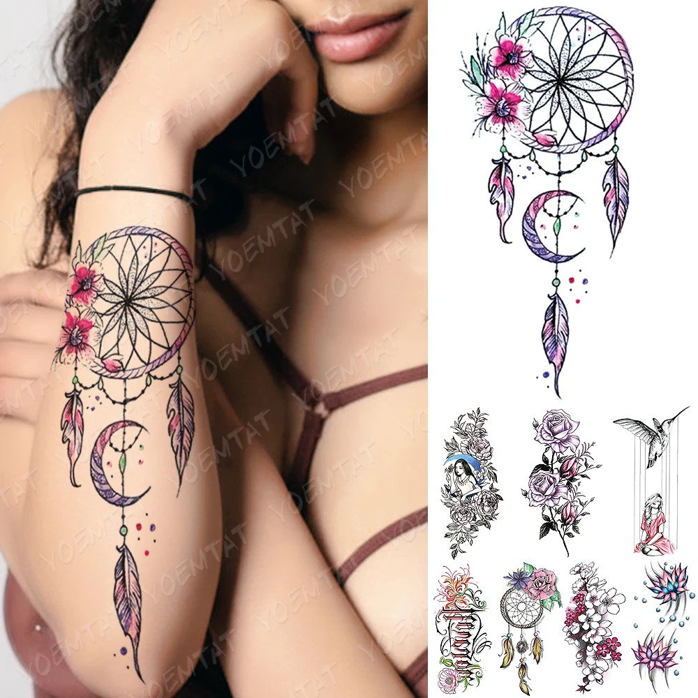 Waterproof Temporary Tattoo Sticker FLowers Dream Catcher Flash Tattoos Flowers Bird Rose Body Art Arm Fake Sleeve Tatoo Women
Waterproof Temporary Tattoo Sticker FLowers Dream Catcher Flash Tattoos Flowers Bird Rose Body Art Arm Fake Sleeve Tatoo Women