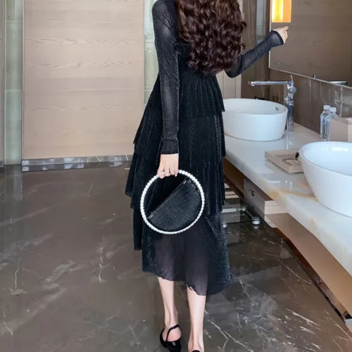 BacklakeGirls Black V Neck Ruffle Trim Layered Mesh Evening Dress Women Autumn Sexy V Neck Shift Ladies Elegant Party Dress
BacklakeGirls Black V Neck Ruffle Trim Layered Mesh Evening Dress Women Autumn Sexy V Neck Shift Ladies Elegant Party Dress