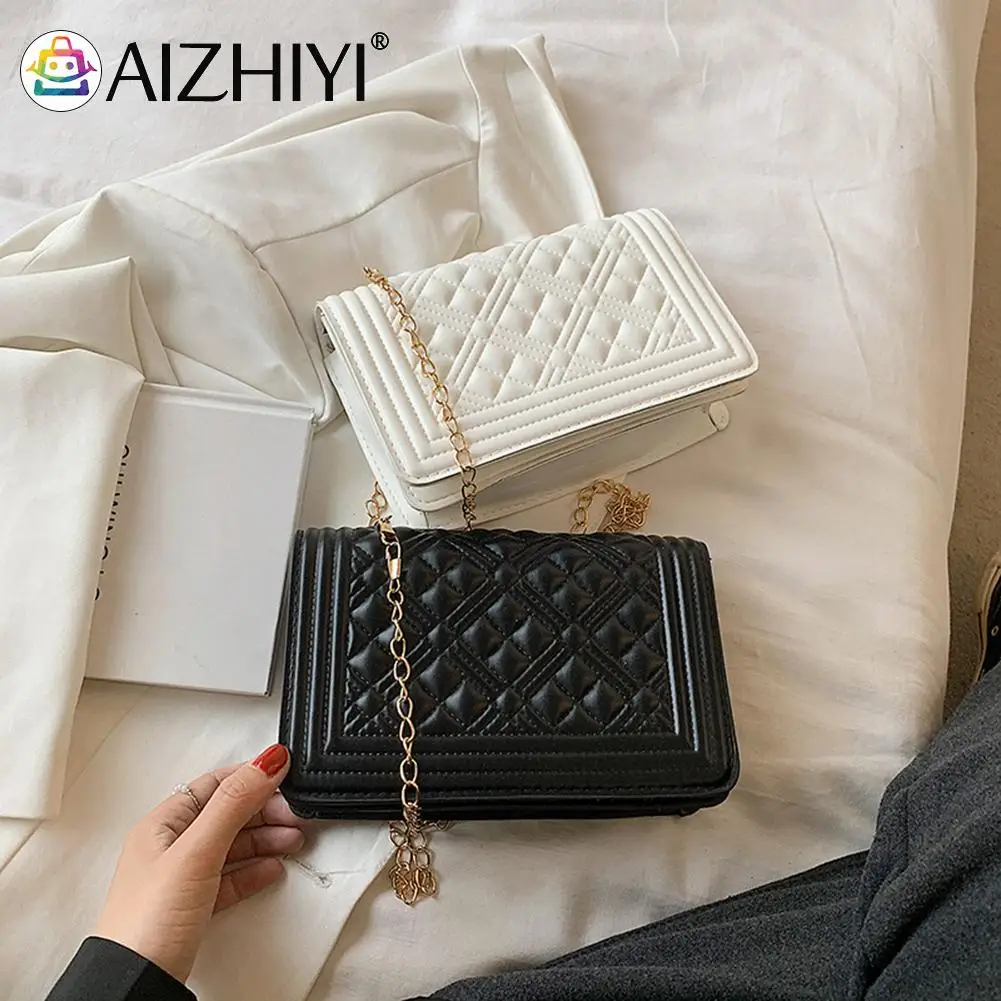 Fashion Women PU Leather Lattice Pattern Solid Color Crossbody Shoulder Messenger Bag Casual Ladies Chain Small Flap Handbags
Fashion Women PU Leather Lattice Pattern Solid Color Crossbody Shoulder Messenger Bag Casual Ladies Chain Small Flap Handbags