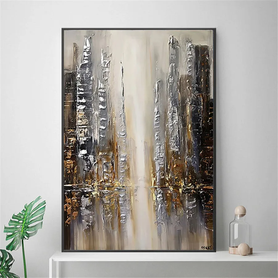 Hand Painted Future City Street Landscape Oil Painting On Canvas Modern Abstract Wall Art Silver Gray Pictures For Living Room
Hand Painted Future City Street Landscape Oil Painting On Canvas Modern Abstract Wall Art Silver Gray Pictures For Living Room