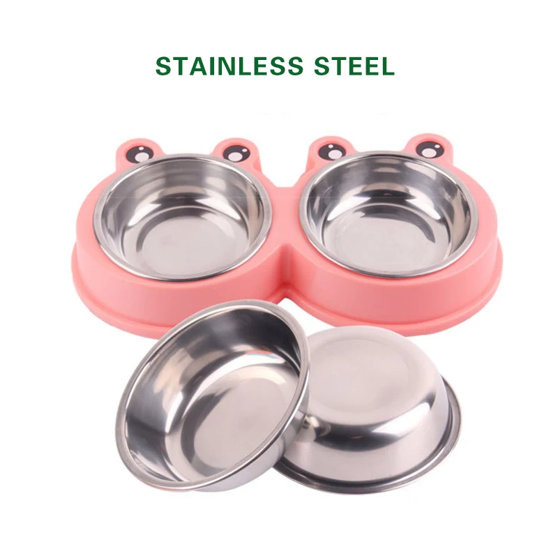 Double Pet Cat Bowls Durable Stainless Steel Non-skid feeder for small medium dogs cats Food Water Feeding pets Bowl Accessories
Double Pet Cat Bowls Durable Stainless Steel Non-skid feeder for small medium dogs cats Food Water Feeding pets Bowl Accessories