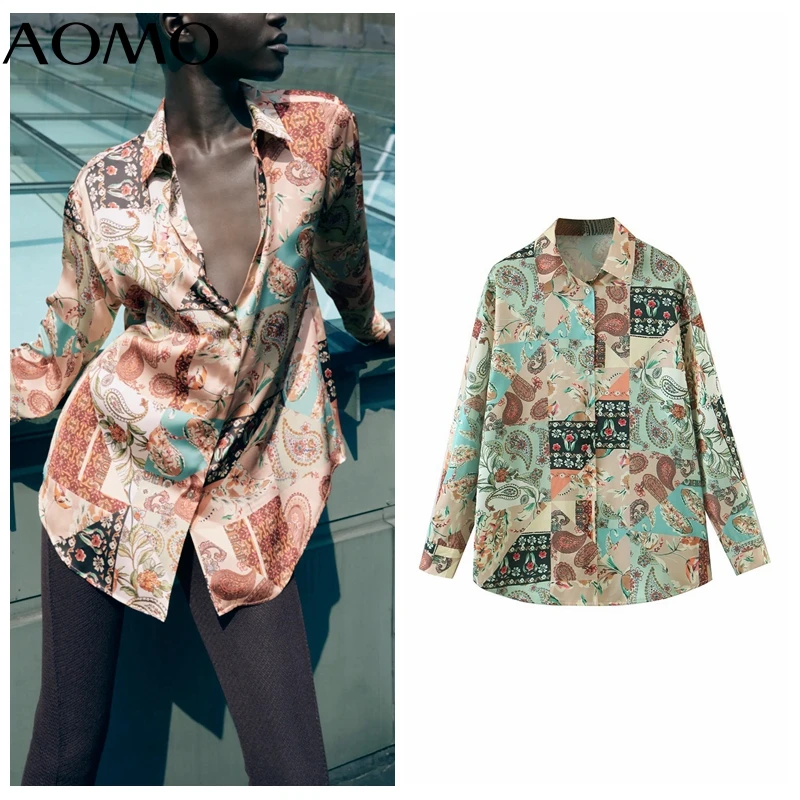 AOMO Women Retro Paisley Flowers Print Shirt Blouse Long Sleeve Chic Female Tops SL130A
AOMO Women Retro Paisley Flowers Print Shirt Blouse Long Sleeve Chic Female Tops SL130A