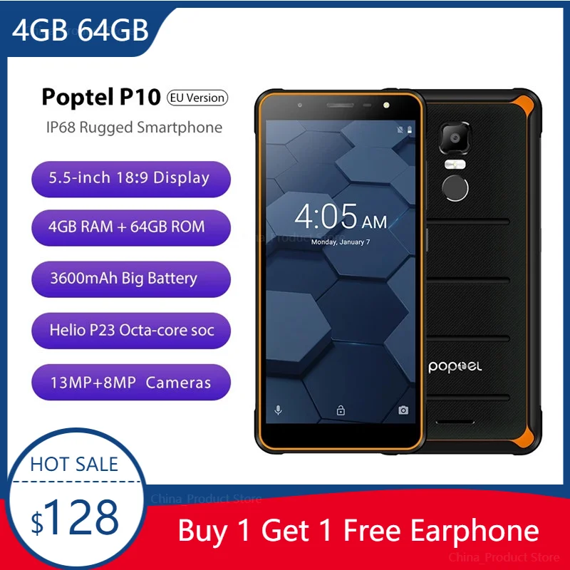 Original New Poptel P10 Smartphone IP68 Waterproof 4GB 64GB Sport Cellphone 5.5'' Octa Core NFC 4G LTE Fingerprint Rugged Phones
Original New Poptel P10 Smartphone IP68 Waterproof 4GB 64GB Sport Cellphone 5.5'' Octa Core NFC 4G LTE Fingerprint Rugged Phones