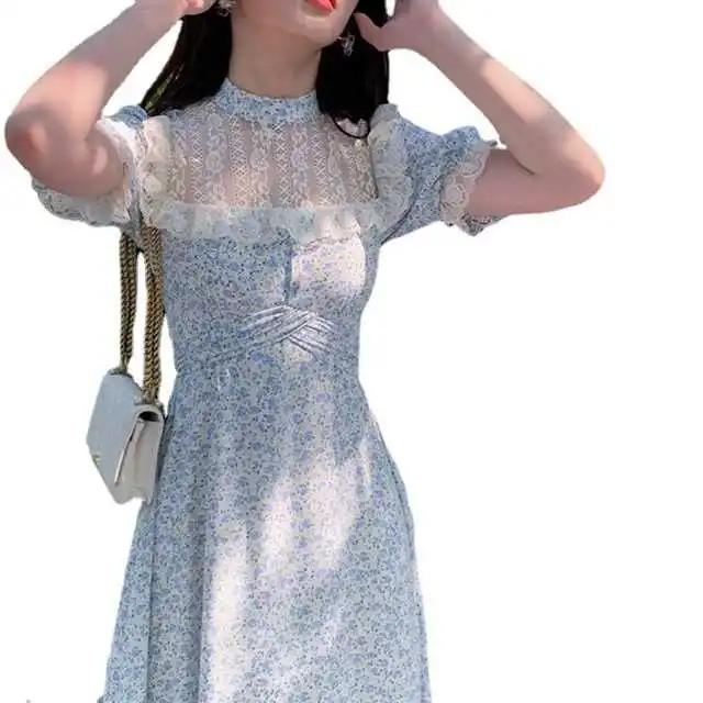 Xianqi super xiansen hepburn primeiro amor doce manga curta azul vestido floral xia xiaoqing
Xianqi super xiansen hepburn primeiro amor doce manga curta azul vestido floral xia xiaoqing
