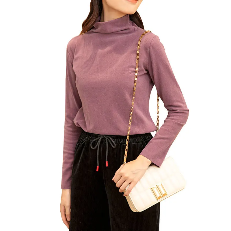 Autumn and winter solid half high neck top slim stretch warm T-shirt versatile Multi color selection T-shirt
Autumn and winter solid half high neck top slim stretch warm T-shirt versatile Multi color selection T-shirt