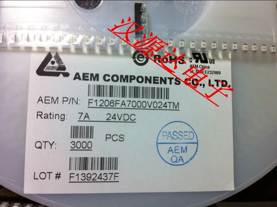 50 шт./лот F1206FA7000V024TM 1206 7A 24V SMD одноразовый быстродействующий предохранитель 100%