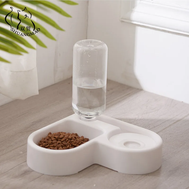 

SHUANGMAO Pet Cat Bowl Food Automatic Drinking Water 500ML Waterer Small Dog for Cats Feeder Feeding Bowls Not Get Wet Mouth