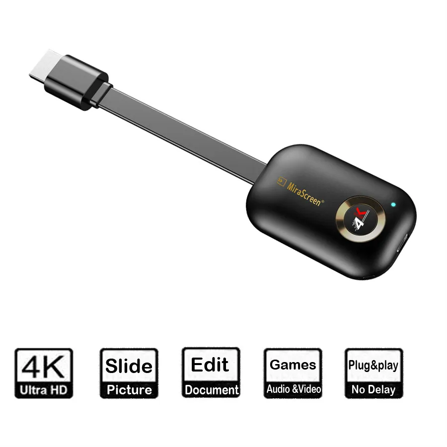 Mirascreen G9 Плюс 2 4G/5G 4K Беспроводной совместимому с HDMI H.265 Wi Fi Дисплей ключ зеркало